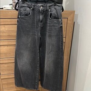 We The Free Black Relaxed Jeans High-Waisted Cropped